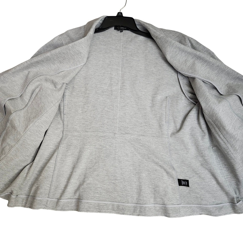 Lafayette 148 New York Womens 22W Heather Grey Knit Single Button Blazer Jacket - Picture 4 of 10